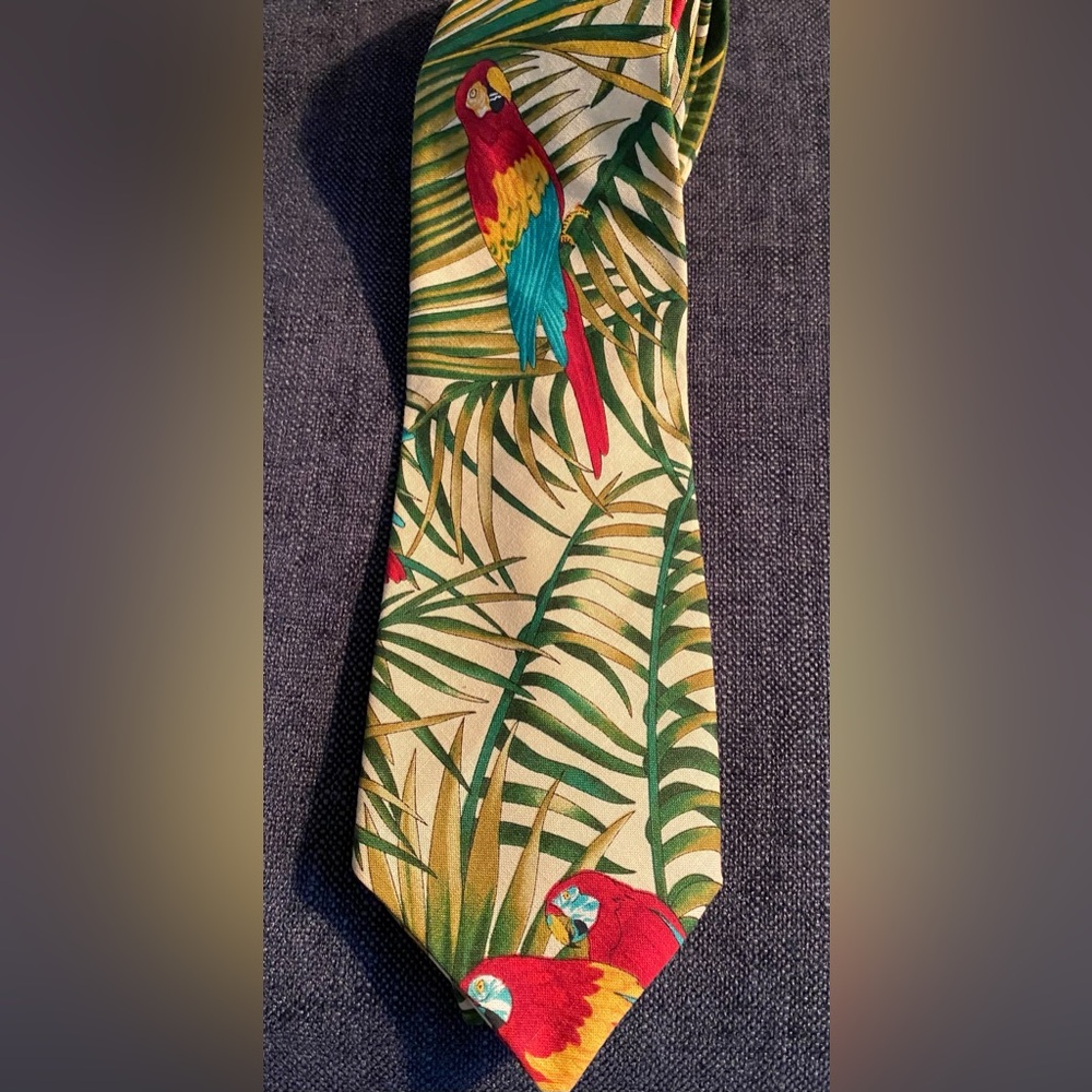 Tropical Parrot Cotton Tie by Mango Man